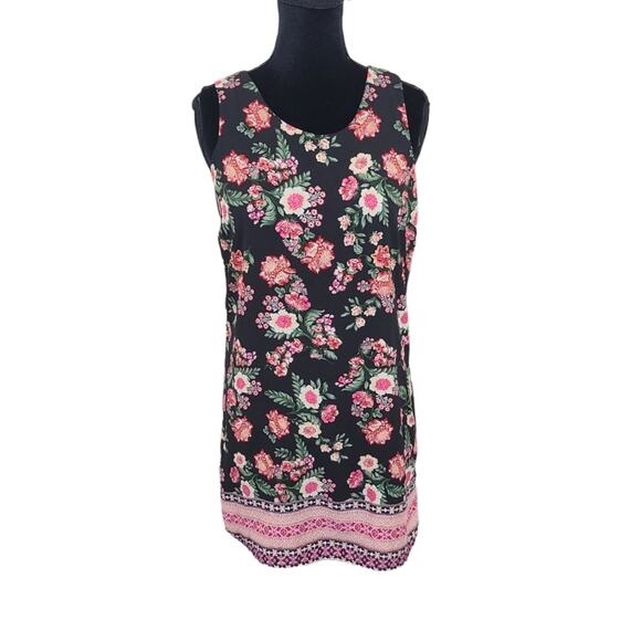 Pink Republic Women's A Black Floral Sleeveless Boho Dark Fairy Vacay Causal M - Picture 1 of 13